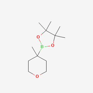 molecular formula C12H23BO3 B13452618 4,4,5,5-Tetramethyl-2-(4-methyloxan-4-yl)-1,3,2-dioxaborolane 