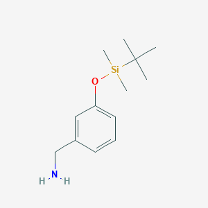 molecular formula C13H23NOSi B13452626 3-[[(1,1-Dimethylethyl)dimethylsilyl]oxy]benzenemethanamine CAS No. 264272-67-5