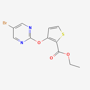 molecular formula C11H9BrN2O3S B1345266 3-[(5-溴-2-嘧啶基)氧基]-2-噻吩甲酸乙酯 CAS No. 952182-83-1