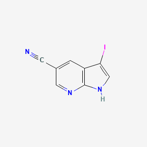 molecular formula C8H4IN3 B1345278 3-Iodo-1H-pyrrolo[2,3-b]pyridine-5-carbonitrile CAS No. 757978-11-3