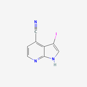 molecular formula C8H4IN3 B1345282 3-碘-1H-吡咯并[2,3-b]吡啶-4-碳腈 CAS No. 956485-59-9