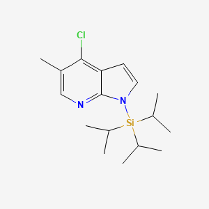 molecular formula C17H27ClN2Si B1345285 4-Chloro-5-methyl-1-(triisopropylsilyl)-1H-pyrrolo[2,3-b]pyridine CAS No. 942920-17-4
