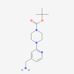 molecular formula C15H24N4O2 B1345292 tert-Butyl 4-[4-(aminomethyl)pyridin-2-yl]piperazine-1-carboxylate CAS No. 910036-87-2