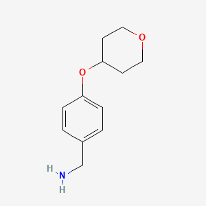 molecular formula C12H17NO2 B1345293 [4-(Tetrahydropyran-4-yloxy)phenyl]methylamine CAS No. 864266-61-5