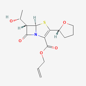 molecular formula C15H19NO5S B13452937 (5R,6S)-Allyl 6-((R)-1-hydroxyethyl)-7-oxo-3-((R)-tetrahydrofuran-2-yl)-4-thia-1-azabicyclo[3.2.0]hept-2-ene-2-carboxylate 