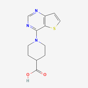 molecular formula C12H13N3O2S B1345298 1-(Thieno[3,2-d]pyrimidin-4-yl)piperidine-4-carboxylic acid CAS No. 910037-25-1