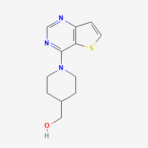 molecular formula C12H15N3OS B1345300 (1-thieno[3,2-d]pyrimidin-4-ylpiperidin-4-yl)methanol CAS No. 910037-26-2