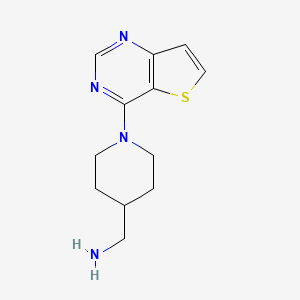 molecular formula C12H16N4S B1345301 (1-噻吩并[3,2-d]嘧啶-4-基哌啶-4-基)甲胺 CAS No. 937795-94-3