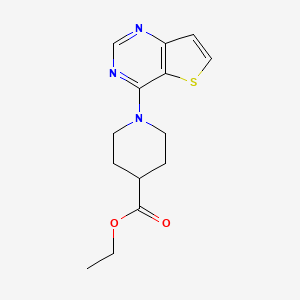 molecular formula C14H17N3O2S B1345302 1-（噻吩并[3,2-d]嘧啶-4-基）哌啶-4-羧酸乙酯 CAS No. 910037-27-3