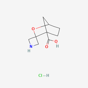 molecular formula C9H14ClNO3 B13453058 3'-Oxaspiro[azetidine-3,2'-bicyclo[2.2.1]heptane]-1'-carboxylic acid hydrochloride CAS No. 2913268-70-7