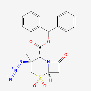 molecular formula C21H20N4O5S B13453109 benzhydryl (2R,3S,6R)-3-azido-3-methyl-5,5,8-trioxo-5λ6-thia-1-azabicyclo[4.2.0]octane-2-carboxylate 