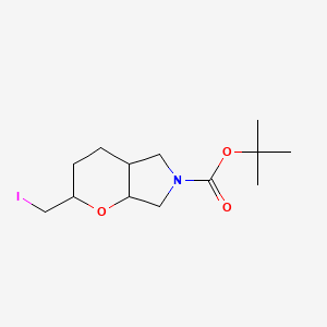 molecular formula C13H22INO3 B13453176 tert-butyl 2-(iodomethyl)-octahydropyrano[2,3-c]pyrrole-6-carboxylate, Mixture of diastereomers 