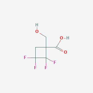 molecular formula C6H6F4O3 B13453207 2,2,3,3-Tetrafluoro-1-(hydroxymethyl)cyclobutane-1-carboxylic acid 