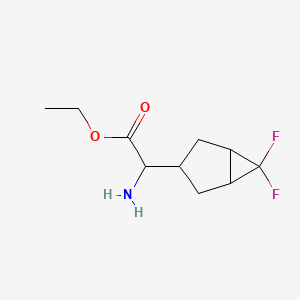 molecular formula C10H15F2NO2 B13453307 Ethyl 2-amino-2-(6,6-difluorobicyclo[3.1.0]hexan-3-yl)acetate 