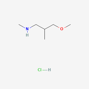 molecular formula C6H16ClNO B13453326 (3-Methoxy-2-methylpropyl)(methyl)amine hydrochloride 