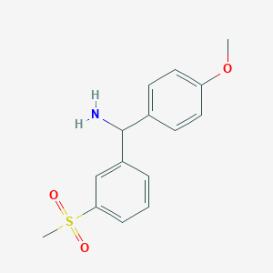 molecular formula C15H17NO3S B1345346 (3-Methanesulfonylphenyl)(4-methoxyphenyl)methanamine 