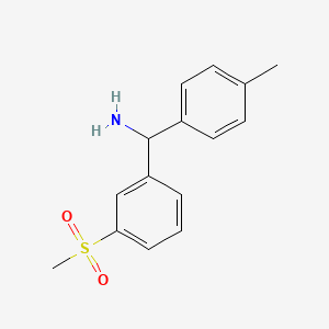 molecular formula C15H17NO2S B1345347 (3-Methanesulfonylphenyl)(4-methylphenyl)methanamine 