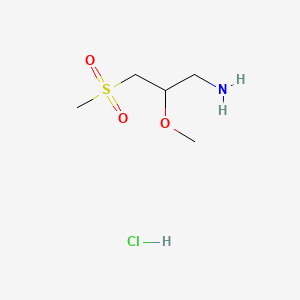 molecular formula C5H14ClNO3S B13453478 3-Methanesulfonyl-2-methoxypropan-1-amine hydrochloride 