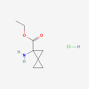 molecular formula C8H14ClNO2 B13453542 Ethyl 1-aminospiro[2.2]pentane-1-carboxylate hydrochloride 
