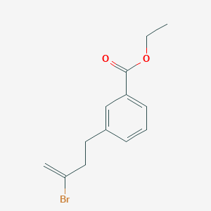 molecular formula C13H15BrO2 B1345360 2-Bromo-4-(3-carboethoxyphenyl)-1-butene CAS No. 731772-87-5