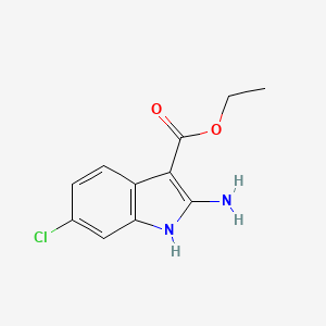 molecular formula C11H11ClN2O2 B13453607 Ethyl 2-amino-6-chloro-1h-indole-3-carboxylate 