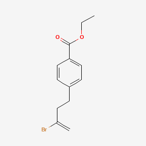 molecular formula C13H15BrO2 B1345362 2-溴-4-(4-羧乙氧基苯基)-1-丁烯 CAS No. 731772-91-1