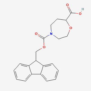molecular formula C21H21NO5 B13453717 4-{[(9H-fluoren-9-yl)methoxy]carbonyl}-1,4-oxazepane-7-carboxylic acid 