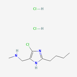 molecular formula C9H18Cl3N3 B13453770 [(2-butyl-5-chloro-1H-imidazol-4-yl)methyl](methyl)amine dihydrochloride 