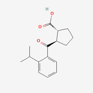 molecular formula C16H20O3 B1345382 trans-2-(2-Iso-propylbenzoyl)cyclopentane-1-carboxylic acid CAS No. 733741-08-7