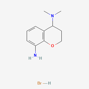 molecular formula C11H17BrN2O B13453826 N4,N4-dimethyl-3,4-dihydro-2H-1-benzopyran-4,8-diamine hydrobromide 
