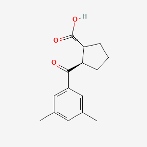 molecular formula C15H18O3 B1345384 trans-2-(3,5-Dimethylbenzoyl)cyclopentane-1-carboxylic acid CAS No. 733741-21-4