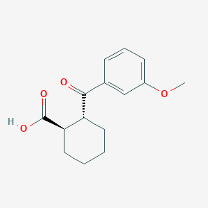 molecular formula C15H18O4 B1345385 trans-2-(3-Methoxybenzoyl)cyclohexane-1-carboxylic acid CAS No. 733742-73-9