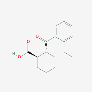 molecular formula C16H20O3 B1345386 trans-2-(2-Ethylbenzoyl)cyclohexane-1-carboxylic acid CAS No. 733742-76-2