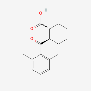 molecular formula C16H20O3 B1345387 trans-2-(2,6-Dimethylbenzoyl)cyclohexane-1-carboxylic acid CAS No. 733742-83-1
