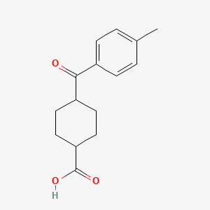 molecular formula C15H18O3 B1345389 cis-4-(4-Methylbenzoyl)cyclohexane-1-carboxylic acid CAS No. 736136-04-2