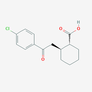 molecular formula C15H17ClO3 B1345392 trans-2-[2-(4-Chlorophenyl)-2-oxoethyl]cyclohexane-1-carboxylic acid CAS No. 27866-90-6