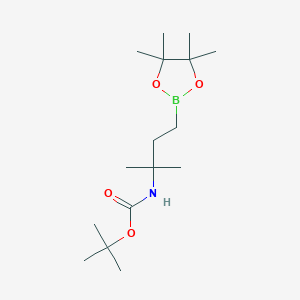 molecular formula C16H32BNO4 B13453921 tert-butyl N-[2-methyl-4-(4,4,5,5-tetramethyl-1,3,2-dioxaborolan-2-yl)butan-2-yl]carbamate 