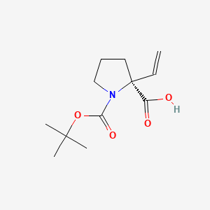 molecular formula C12H19NO4 B13453925 (2S)-1-[(tert-butoxy)carbonyl]-2-ethenylpyrrolidine-2-carboxylicacid 
