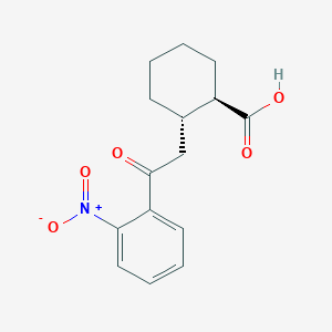 molecular formula C15H17NO5 B1345394 trans-2-[2-Oxo-2-(2-nitrophenyl)ethyl]cyclohexane-1-carboxylic acid CAS No. 735275-01-1