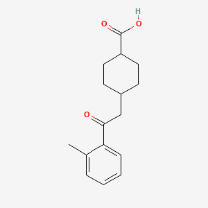 molecular formula C16H20O3 B1345396 顺式-4-[2-(2-甲苯基)-2-氧代乙基]-环己烷-1-羧酸 CAS No. 735275-75-9