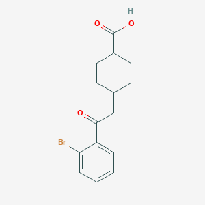 molecular formula C15H17BrO3 B1345401 cis-4-[2-(2-Bromophenyl)-2-oxoethyl]-cyclohexane-1-carboxylic acid CAS No. 736136-56-4