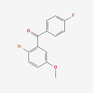 molecular formula C14H10BrFO2 B1345407 2-Bromo-4'-fluoro-5-methoxybenzophenone CAS No. 746651-88-7