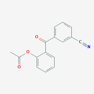 molecular formula C16H11NO3 B1345418 2-Acetoxy-3'-cyanobenzophenone CAS No. 890099-31-7