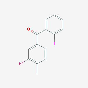 molecular formula C14H10FIO B1345428 3'-Fluoro-2-iodo-4'-methylbenzophenone CAS No. 951886-27-4