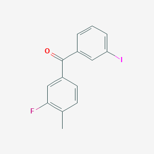 molecular formula C14H10FIO B1345429 3'-Fluoro-3-iodo-4'-methylbenzophenone CAS No. 951886-30-9