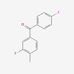 molecular formula C14H10FIO B1345430 3'-Fluoro-4-iodo-4'-methylbenzophenone CAS No. 951886-33-2
