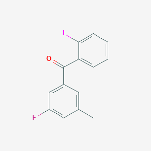 molecular formula C14H10FIO B1345431 3'-Fluoro-2-iodo-5'-methylbenzophenone CAS No. 951886-75-2