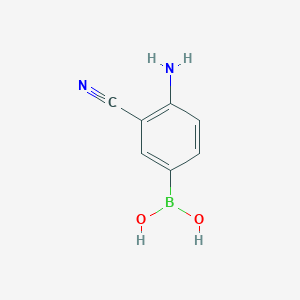 molecular formula C7H7BN2O2 B13454310 (4-Amino-3-cyanophenyl)boronic acid 
