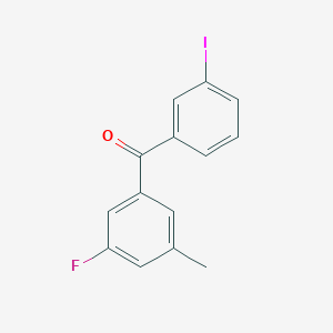 molecular formula C14H10FIO B1345432 3'-Fluoro-3-iodo-5'-methylbenzophenone CAS No. 951886-79-6