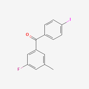 molecular formula C14H10FIO B1345433 3'-Fluoro-4-iodo-5'-methylbenzophenone CAS No. 951886-83-2